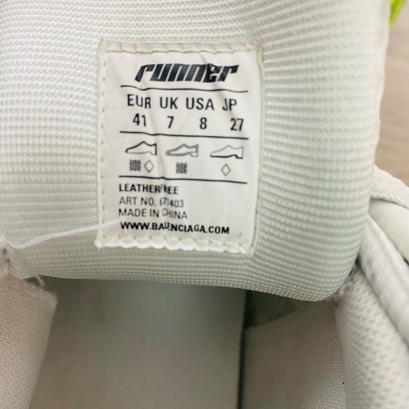 Use men BALENCIAGA Runner Multicolor Low Top Sneakers size 8 no box - Picture 14 of 16